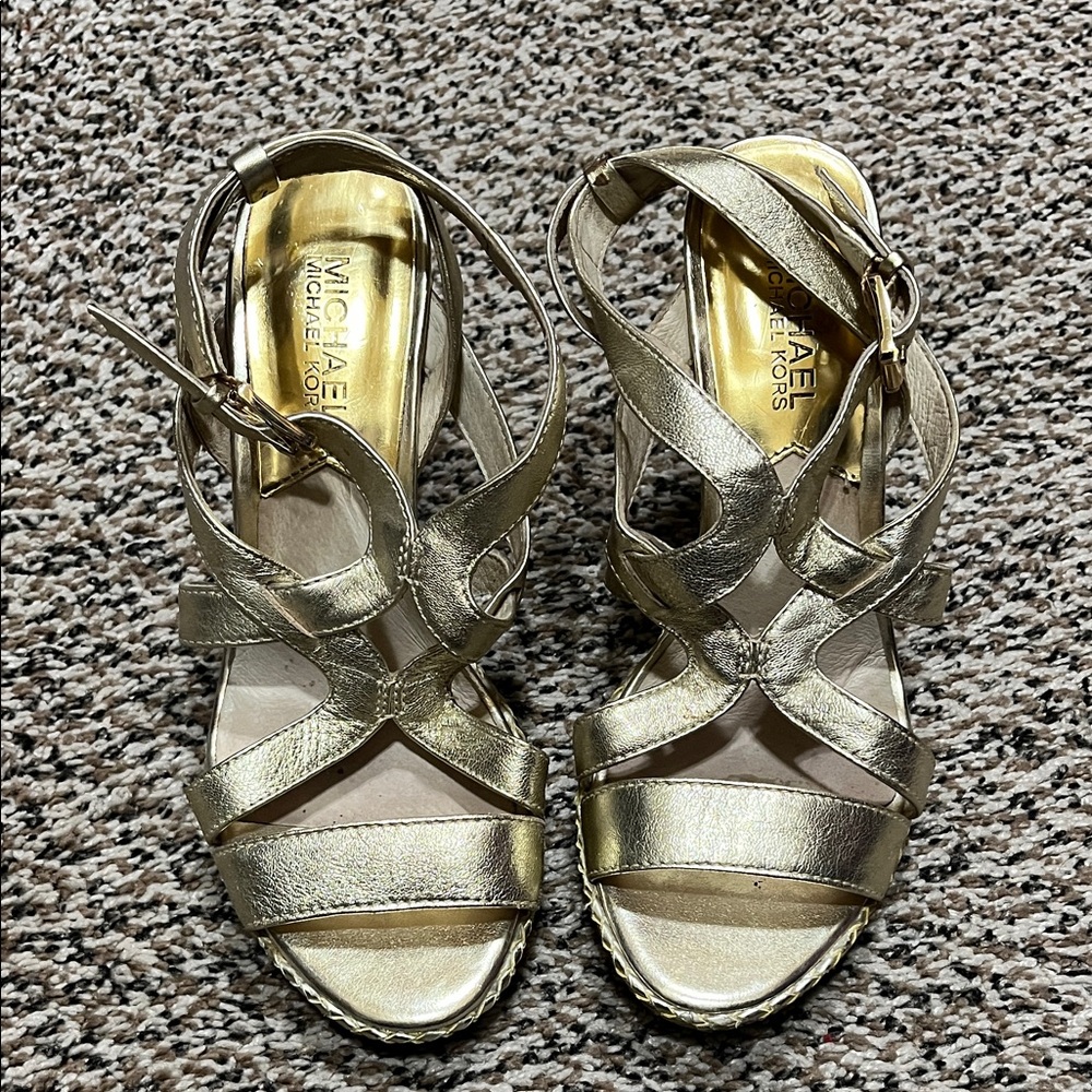 Michael Kors Metallic Gold Sandals